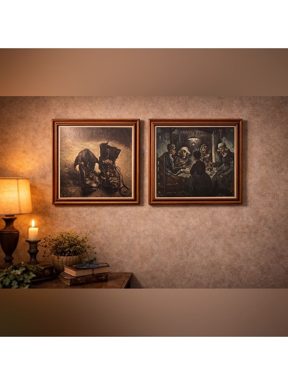 VINCENT VAN GOGH Framed Prints Pair • Potato Eaters & A Pair of Shoes • Collect